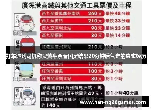 打车遇到司机称买黄牛票看国足结果20分钟后气走的真实经历